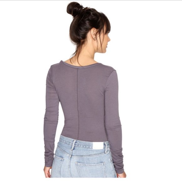 FREE PEOPLE INTIMATELY GRAY SOFT EASY PEASY BODYSUIT - Picture 6 of 6